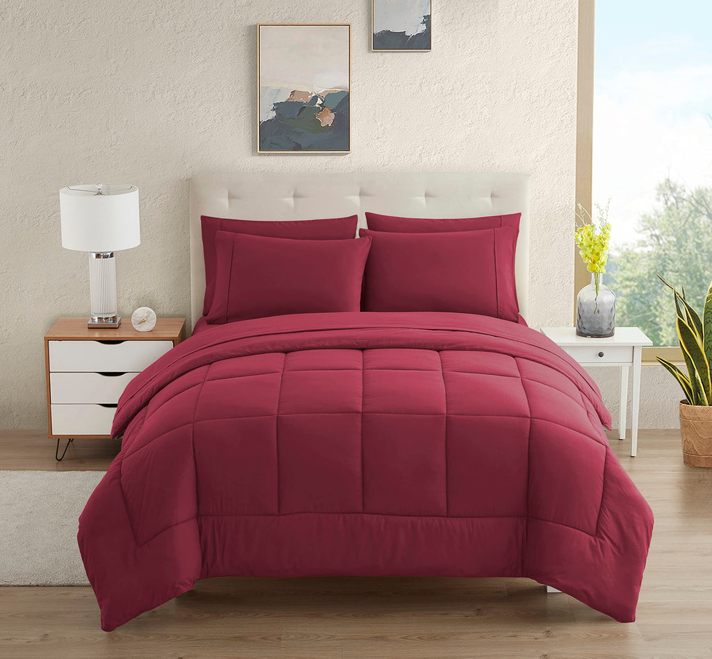 Dorm Room Essentials College Bedding Comforter Set 5 Piece Twin Size Bed In A Bag For College Students Boys And Girls, Twin, Bur