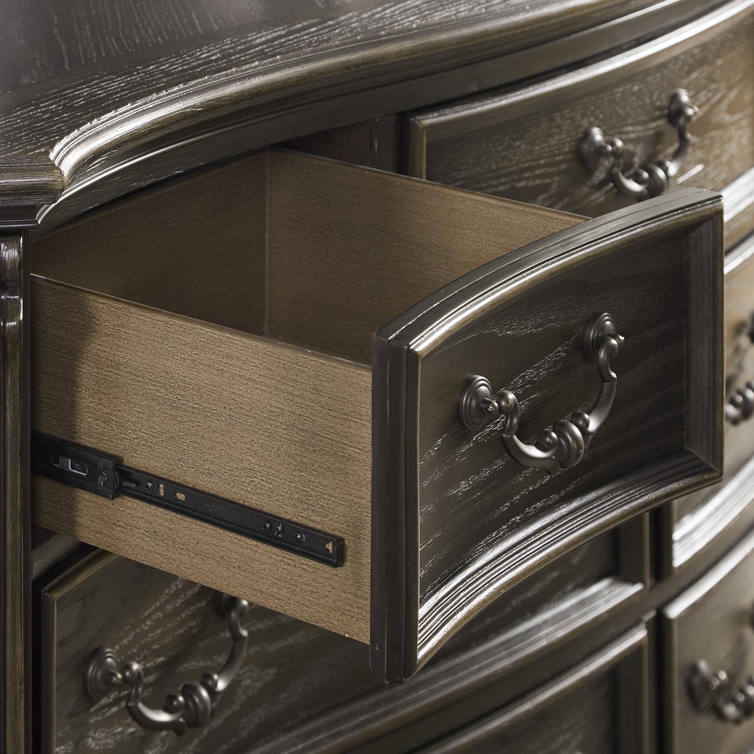 Steve Silver Rhapsody Multi-Step Molasses Queen Wood 5-Piece Sleigh Bedroom Set