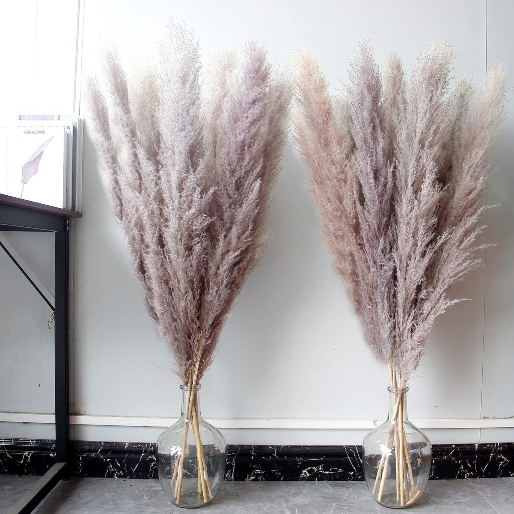 46'' inch 10 Stems Natural Pampas Grass Decor Tall, Pompas Grass, Tall Pampas Grass for Weddingm, Farmhouse, Boho Home Decor (Gr