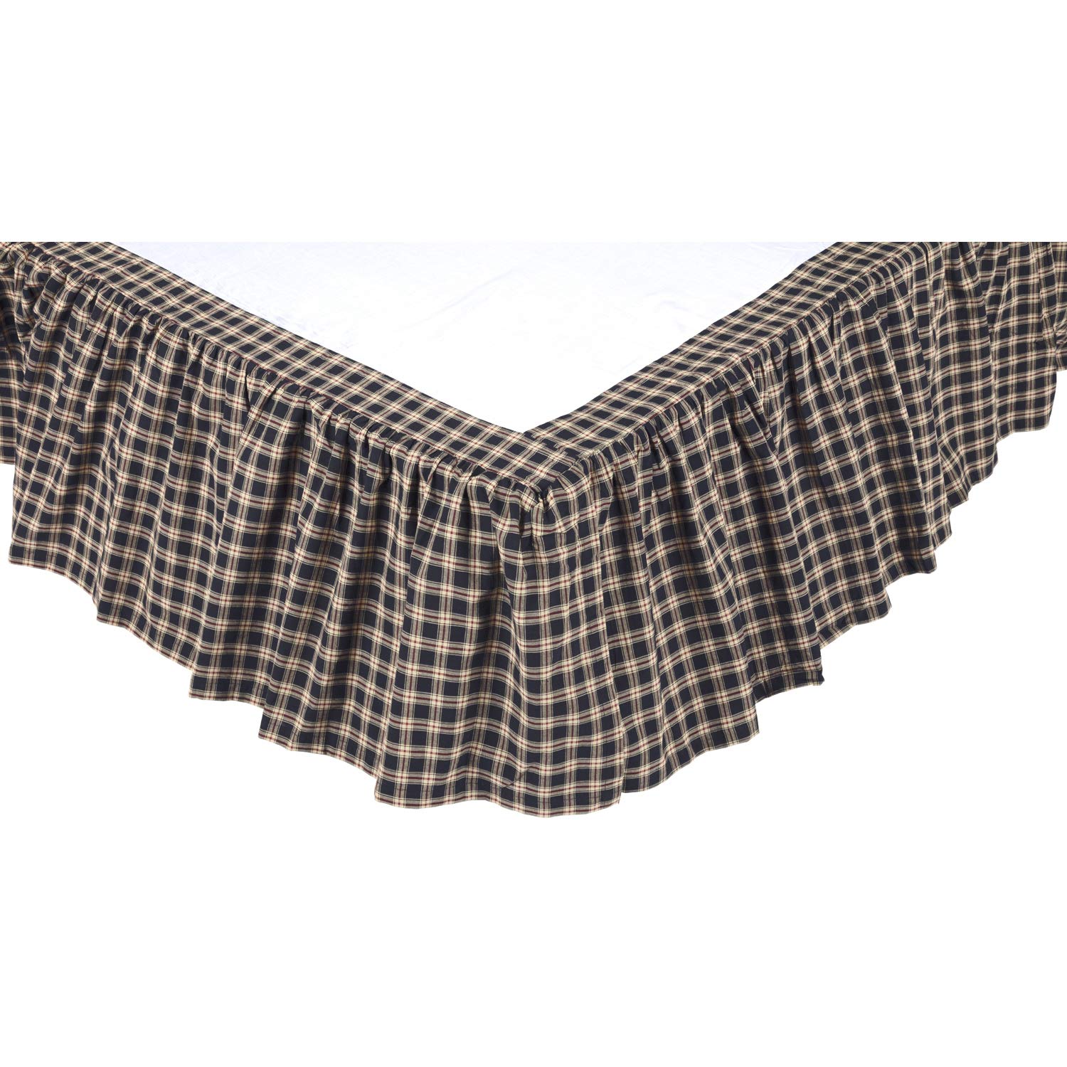Vhc Brands, Bingham Star, 78X80X16, Cotton, King Bed Skirt, Black