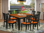 East West Furniture PFAV9-BCH-W 9 Piece Dining Set Includes a Square Dining Table with Butterfly Leaf and 8 Kitchen Chairs, 54x54 Inch, Black & Cherry