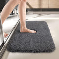SKIVE Microfiber Grey Bathroom Rug Set Bath Mats for Bathroom Machine Wash/Absorbent Bathroom Mats Set Non Slip Plush Rug Sets f