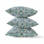 HomeRoots Muted Green Cream Green Cream Cloverleaf Boho Suede Throw Pillow