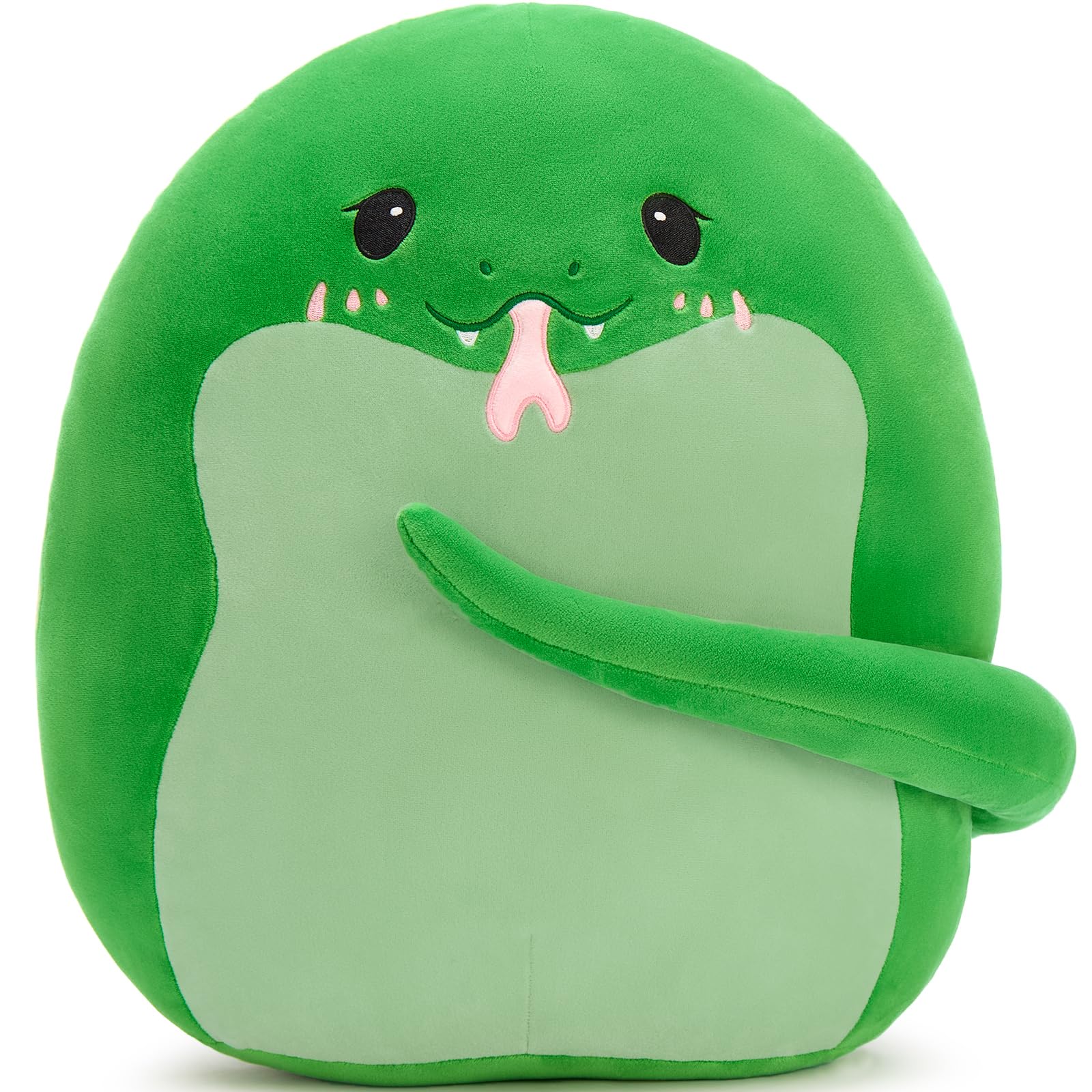 Tezituor Snake Plush Toy Pillow, 17.7    Soft Snake Stuffed Animal Green Snake Throw Pillow Plushie Doll Birthday Decor For Kids
