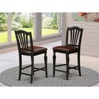 East West Furniture Chelsea Stools With Faux Leather Upholstered Seat, 24" Seat Height