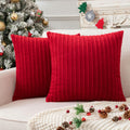 Ugasa Pack Of 2 Christmas Velvet Soft Warm Throw Pillow Covers Set Cushion Cases Pillowcases For Livingroom/Bedroom/Sofa, 20'X2