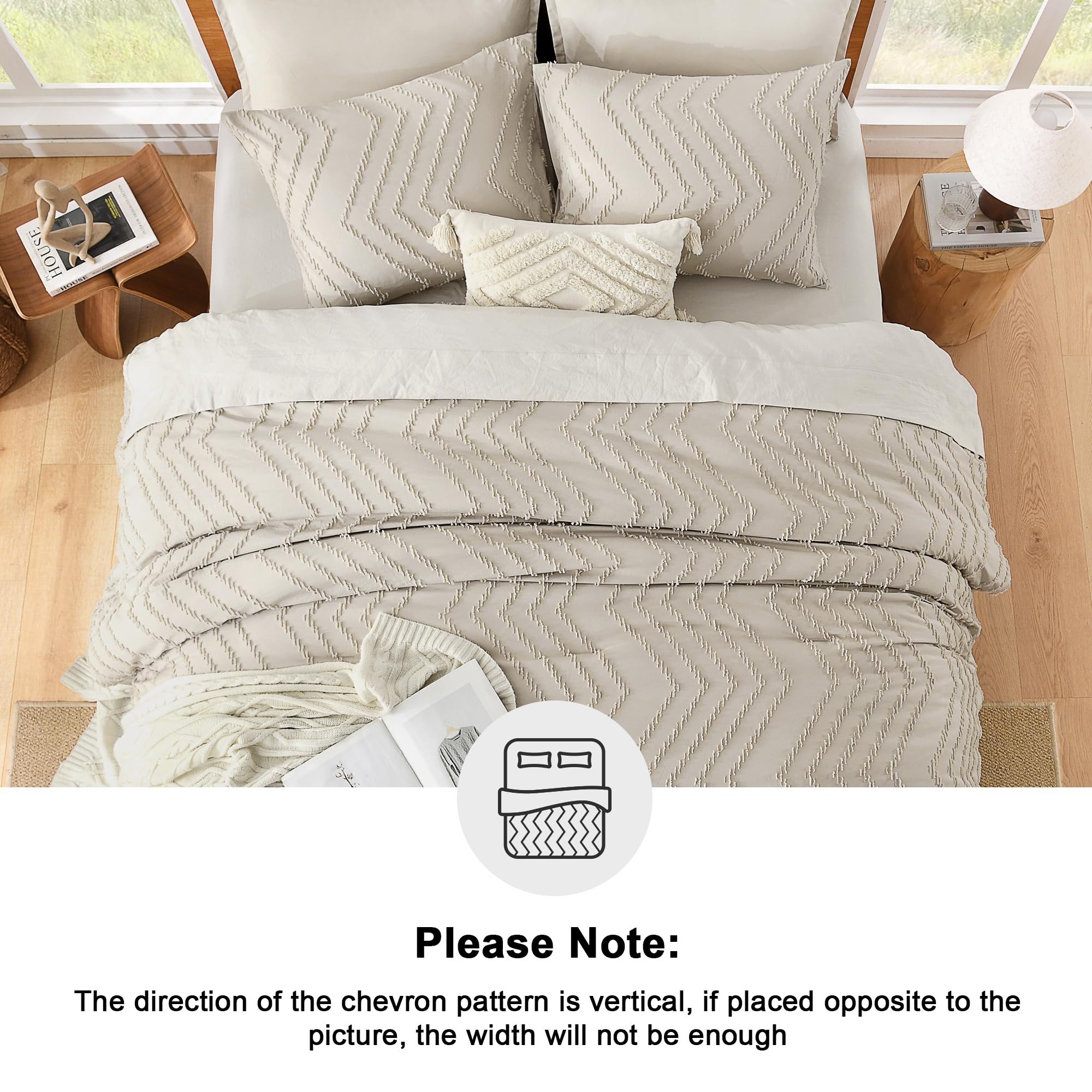 Litanika Tannish Grey King Comforter Set, 3 Pieces Lightweight Tufted Bedding Sets, Down Alternative Comforter Fluffy Bed Set Gi