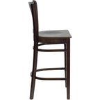 Flash Furniture HERCULES Series Vertical Slat Back Walnut Wood Restaurant Barstool
