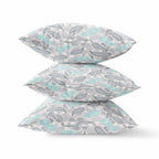 HomeRoots Broadcloth 18â€ Gray Cream Boho Paisley Indoor Outdoor Throw Pillow