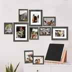 Seseat Picture Frames Collage, Gallery Wall Frame Set With 11X14 8X10 5X7 4X6 Frames In Grey Finishes, Set Of 10