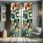 Ambesonne Animals Curtains, Urban Jungle Themed Modern Boho Detail Roundy Fox Elephant Tiger Print, Window Treatments 2 Panel Se