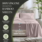 Decolure 100% Organic Viscose Derived From Bamboo Sheets Cal King Size 4Pcs - Ultra Soft & Luxuriously Cooling, 17'' Deep Pocket
