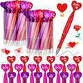 Cholemy 150 Pcs Valentine'S Day Heart Shaped Pens Bulk Heart Ballpoint 1.0 Mm Black Ink Retractable Pens Love Be Mine Valentines