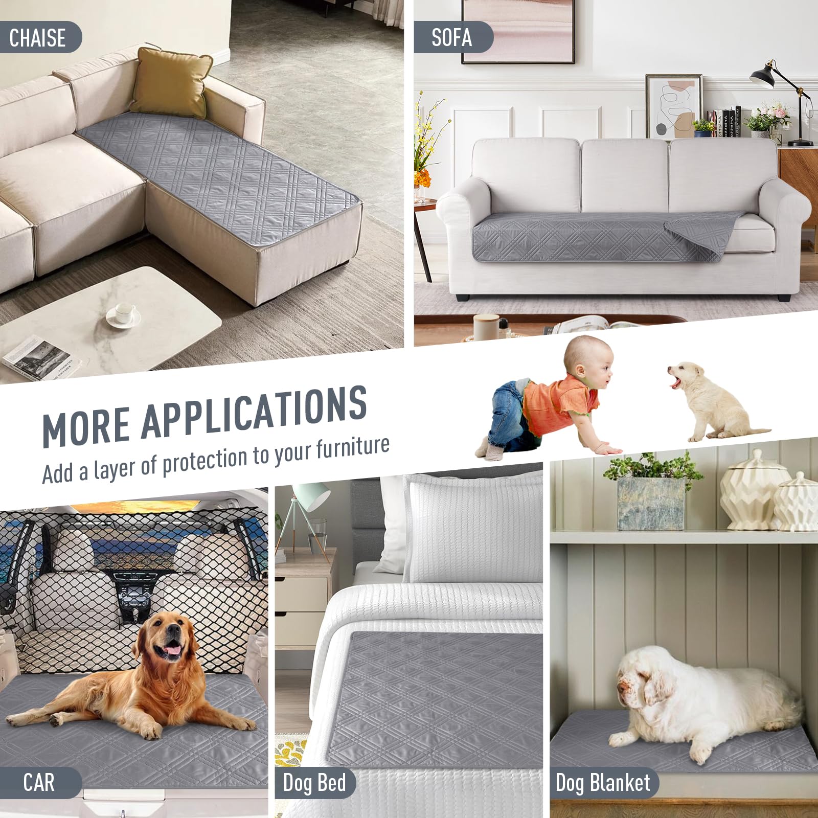 Taococo 100% Waterproof Sofa Cushion Cover Reversible Couch Seat Cover For Dogs Pets Loveseat Couch Cover For Sectional Sofa U S