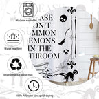 Laifzere Funny Toilet Rules Shower Curtain Gothic Halloween Goth Witchy Shower Curtain For Bathroom Skull Skeleton Farmhouse Bat