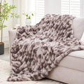 Vfroo Ultra Soft Luxury Faux Fur Twin Blanket For Counch,Fuzzy Fluffy Plush Warm Cozy Elegant Wrinkled Blanket For Sofa Bedroom