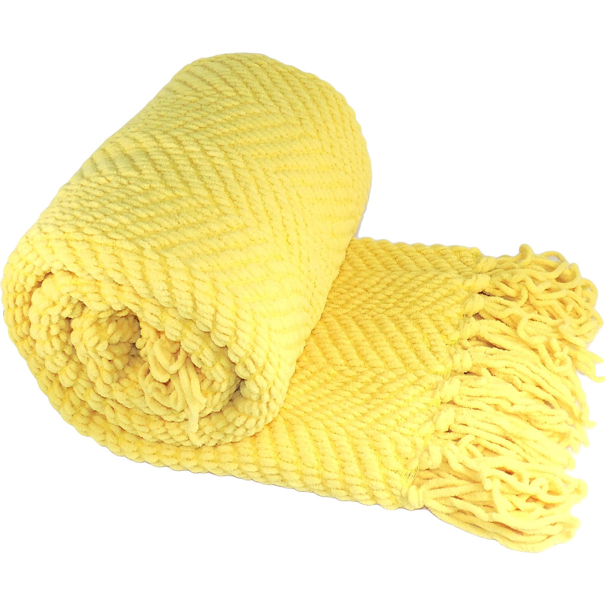 Home Soft Things Yellow Throw Blanket Knitted Tweed Throw 60' X 80', Sunshine Yellow, Super Soft Cozy Warm Comfortable Breatha