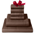 Mellanni Queen Sheet Set - 6-Piece Iconic Collection Bedding, (Including 4 Pillowcases), 16-Inch Deep Pocket, Easy Care, Extra Soft, Cooling Sheets, Brushed Microfiber - Brown
