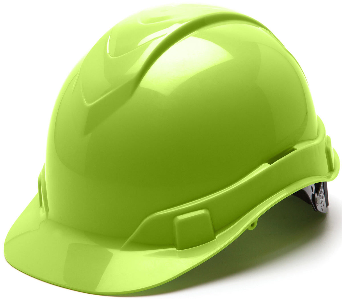 Pyramex Ridgeline Cap Style Hard Hat, 6-Point Ratchet Suspension, Hi-Vis Lime