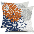 Dfxsz Outdoor Throw Pillow Covers 16X16 Inch Set Of 2 Waterproof Spring Summer Geometric Elegant Orange Blue Outdoor Pillow Cove