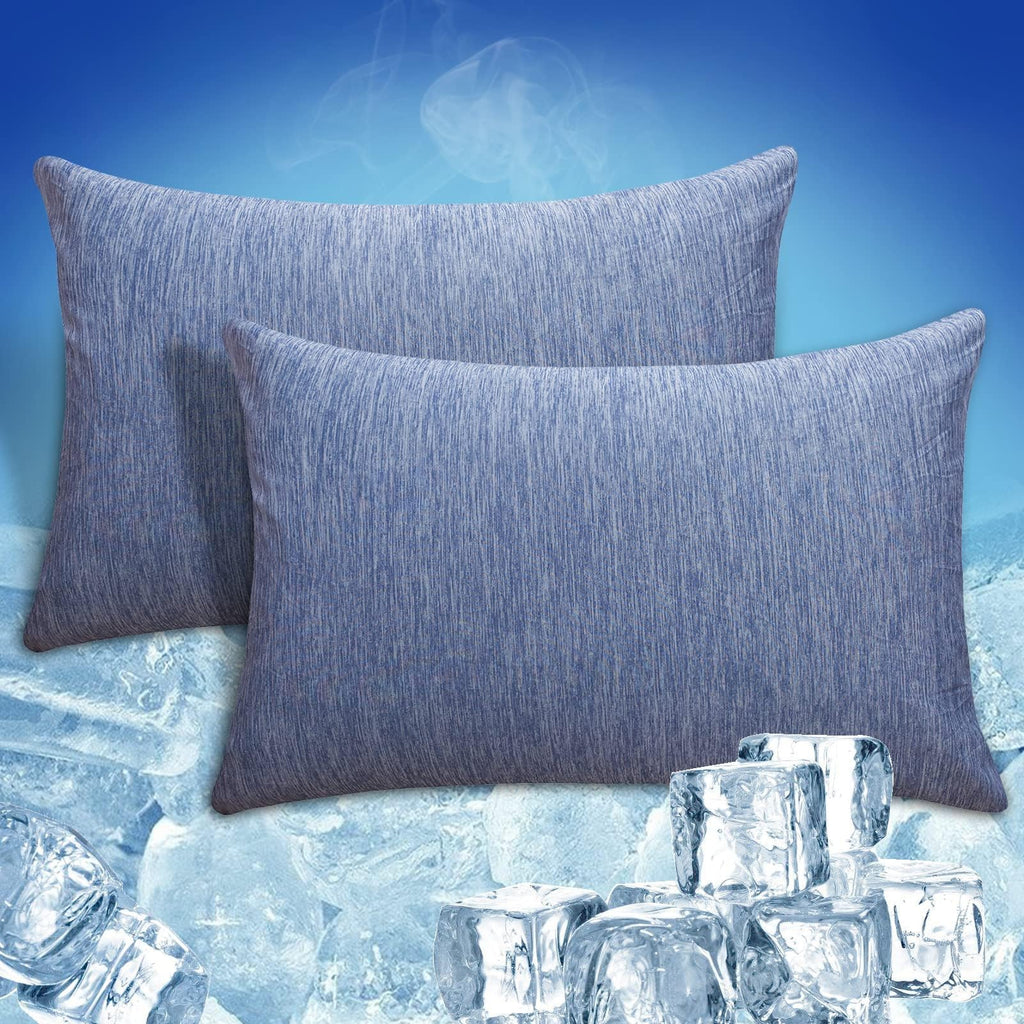 Choshome Cooling Pillow Cases Queen, Double-Side Design [Cooling & Cotton] Q-Max 0.45 Cooling Pillow Covers For Night Sweats Hot