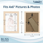 Icona Bay 4X6 Light Oak Picture Frame, Modern Style Wood Composite Frame, Table Top Or Wall Mount, Bliss Collection