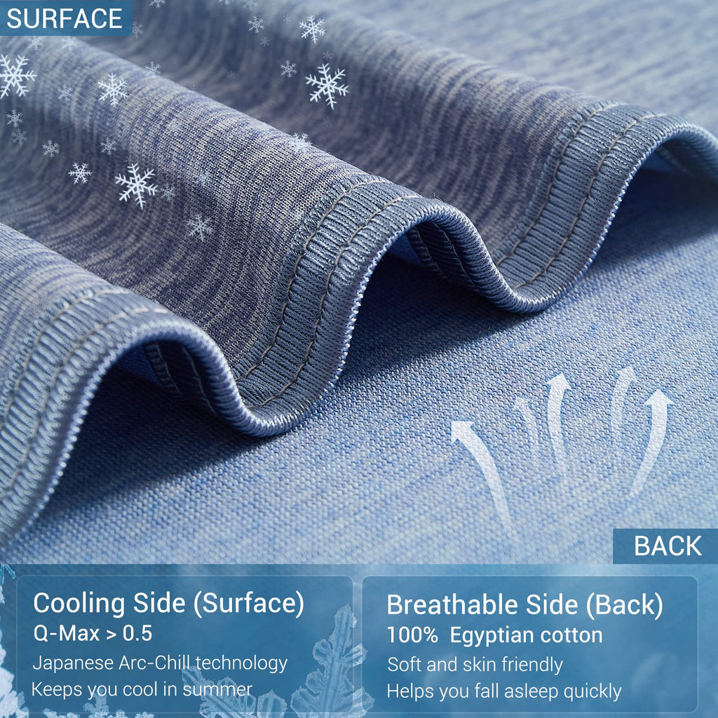 Marchpower Cooling Blanket For Kids Hot Sleepers, Arc-Chill Throw With Double-Sided Design, Japanese Fiber Absorbs Body Heat, Li