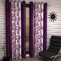 Kiara Creations 1 Piece Modern Printed Curtains for Door 7 Feet, Purple (Purple, 7 Feet (1Pc))