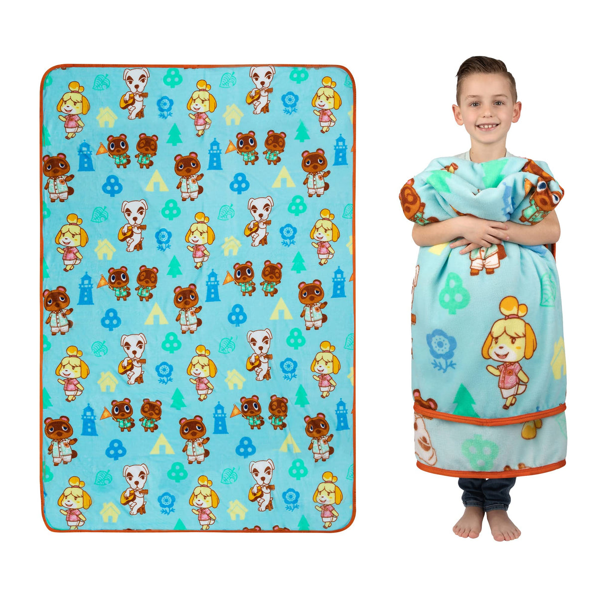 Franco Kids Bedding Super Soft Plush Throw Blanket, 62 In X 90 In, Animal Crossing