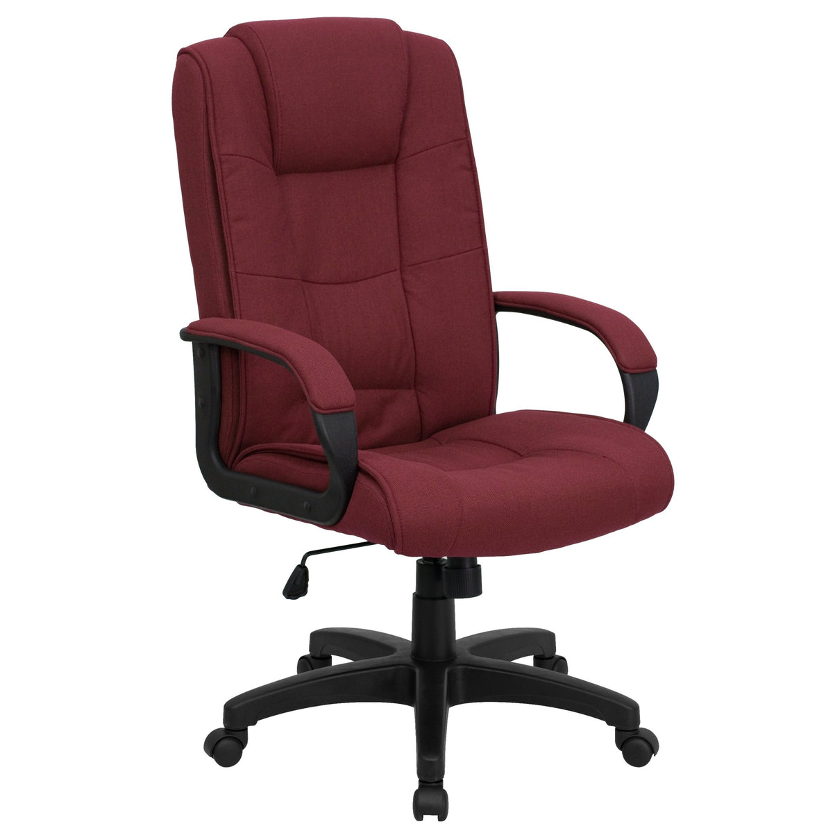 Flash Furniture Jessica High Back Burgundy Fabric Executive Swivel Office Chair with Arms