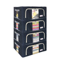 BlushBees Living Box  600D Oxford Fabric Storage Boxes for Clothes, Saree Cover (BLUE POLKA, 44 Ltr  Pack of 4)