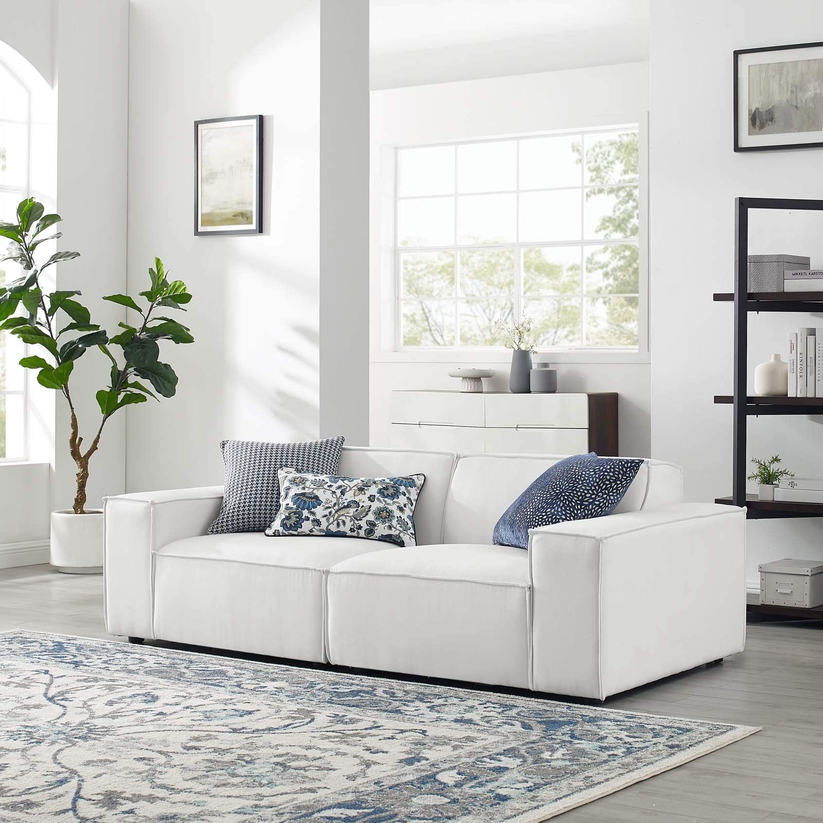 Modway Eei-4111-Whi Restore 2-Piece Sectional Sofa, White