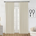 SHINELAND Beige Curtains 84 Inch Length 2 Panels Set for Living Room,Heat Light Blocking Blackout Farmhouse Curtains Drapes 84 I
