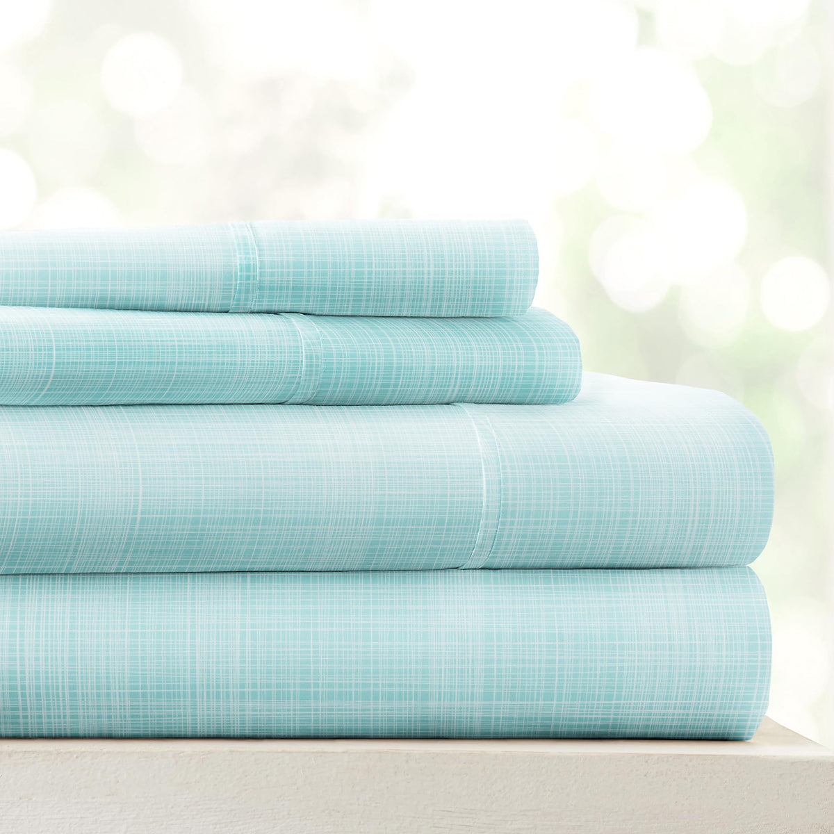 Linen Market 4 Piece Queen Bedding Sheet Set (Aqua Thatch) - Sleep Better Than Ever With These Ultra-Soft & Cooling Bed Sheets F