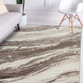 LUXE WEAVERS Lagos Collection 7983 Brown 8x10 Art Deco Geometric Area Rug