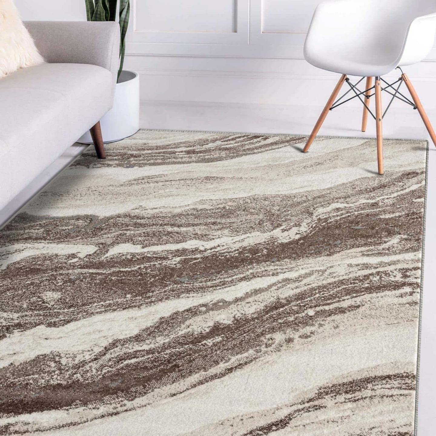 LUXE WEAVERS Lagos Collection 7983 Brown 8x10 Art Deco Geometric Area Rug