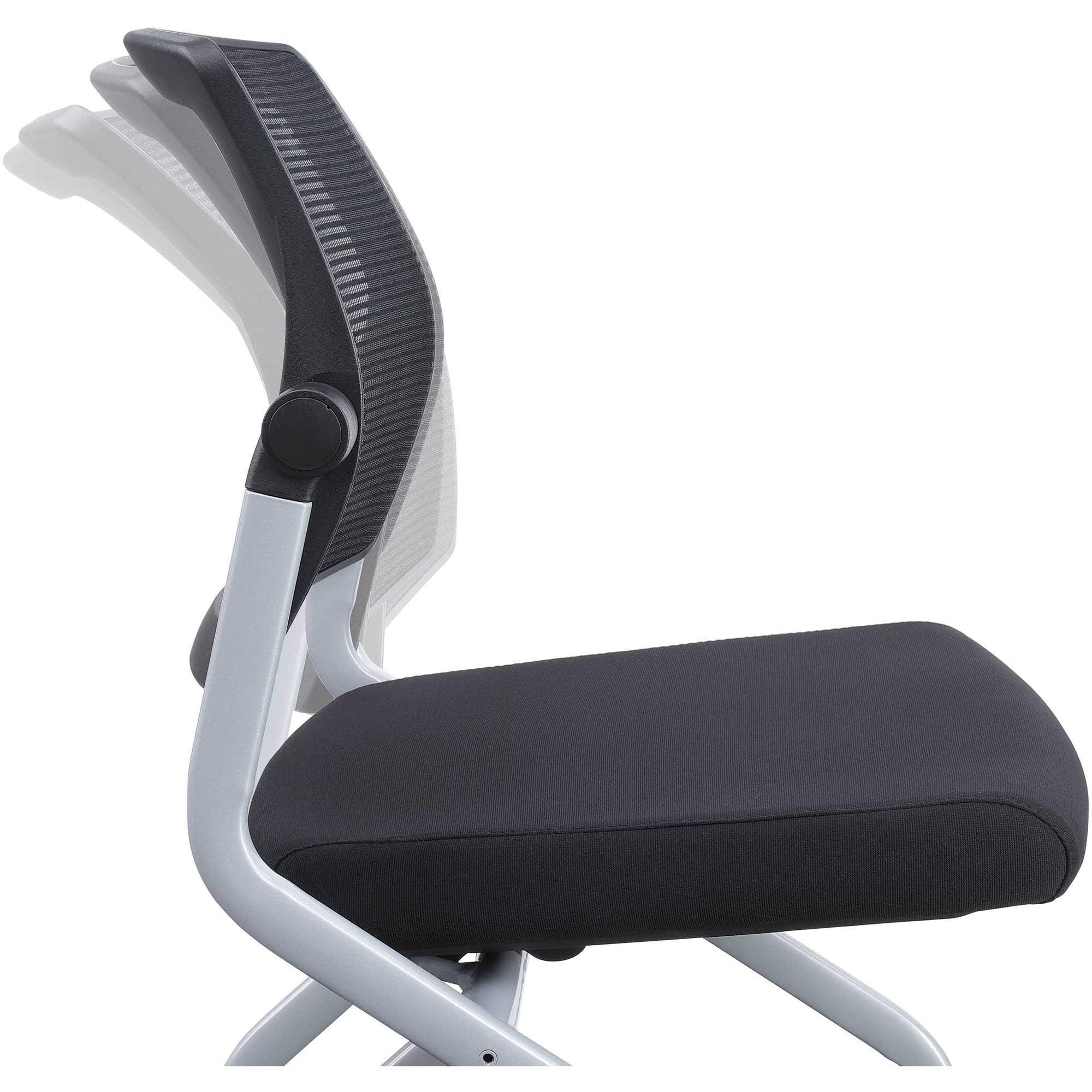 Lorell Armless Mesh Back Training Chair, 33.8&quot; x 20.5&quot; x 21.5&quot;, Black