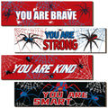 Geetery 4 Pcs Bedroom Decor for Boy Kids Spider Theme Room Sign Decor Game Room Decor Inspirational Wooden Hanging Wall Sign for