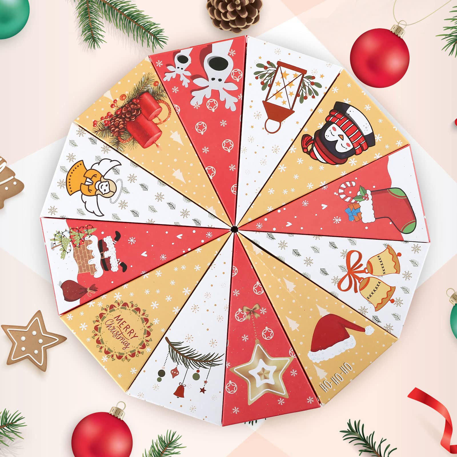 Kesote 24 Christmas Advent Calendar Boxes To Fill, 12 Days Empty Advent Calendar For Adults Kids Christmas Goody Treat Boxes Sma