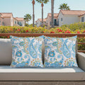 Bupplee Outdoor Throw Pillows Waterproof 16  16 Inch With Insert, Decorative Toss Pillows Set Of 2, Rain-Proof, Fade Resistant F