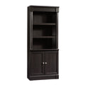 Sauder Palladia Library with Doors/Book Shelf, L: 29.37 x W: 13.90 x H: 71.85, Wind Oak