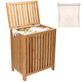 2LB Depot Laundry Hamper  25x20x13Inch Waterproof Bamboo Laundry Basket with Lid  Clothes Hamper for Clothes, Versatile Stora