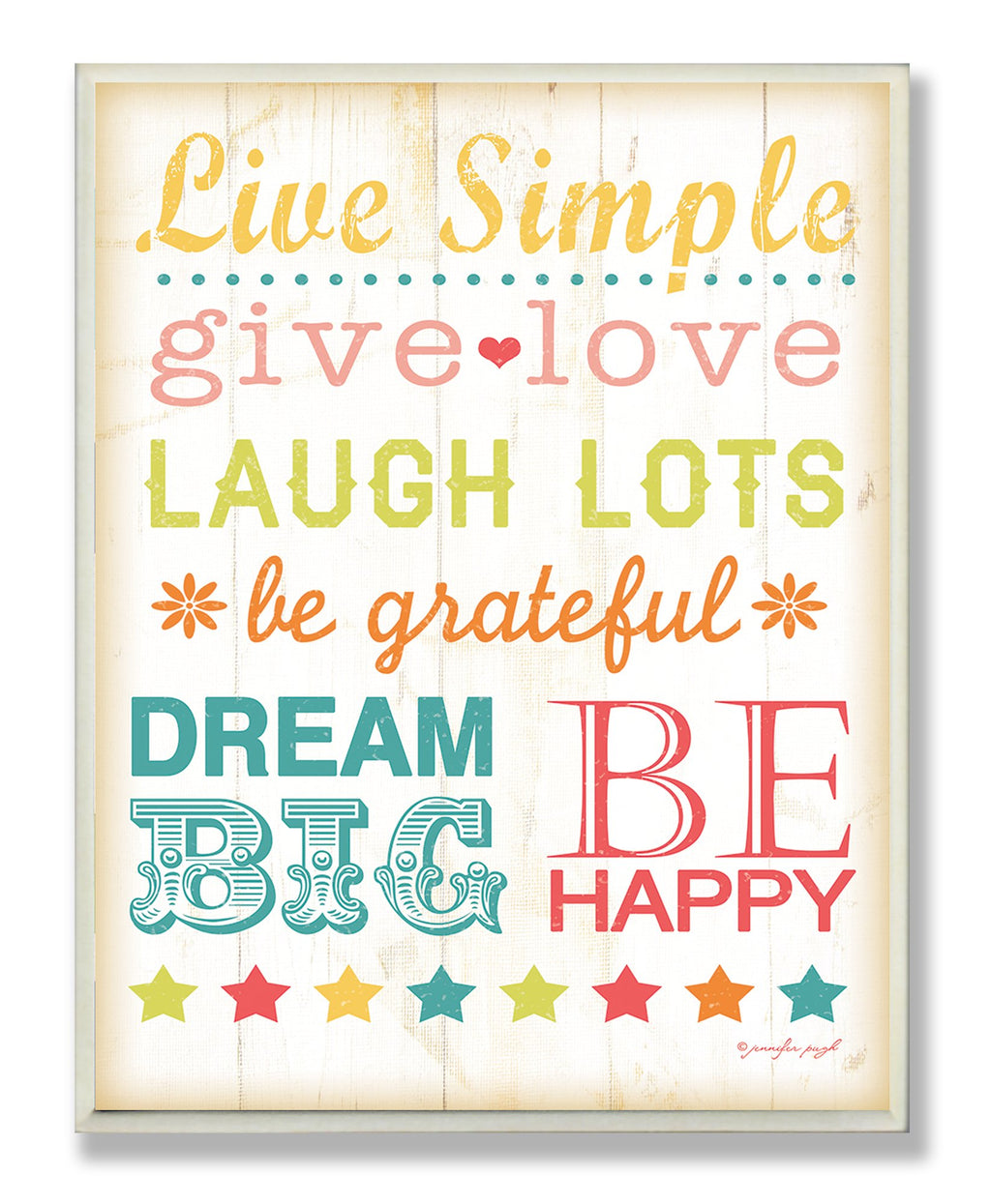 Stupell Home D  cor Live Simple Typography Wall Plaque, 10 x 0.5 x 15, Proudly Made in USA