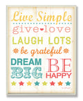 Stupell Home D  cor Live Simple Typography Wall Plaque, 10 x 0.5 x 15, Proudly Made in USA