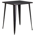 Flash Furniture Nolan Commercial Grade 31.5" Square Black-Antique Gold Metal Indoor-Outdoor Bar Height Table