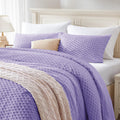 Bedelite Fluffy King Size Comforter Set - Light Purple Fleece Soft Comforter For King Size Bed, Luxury Warm Bedding Set For Wint