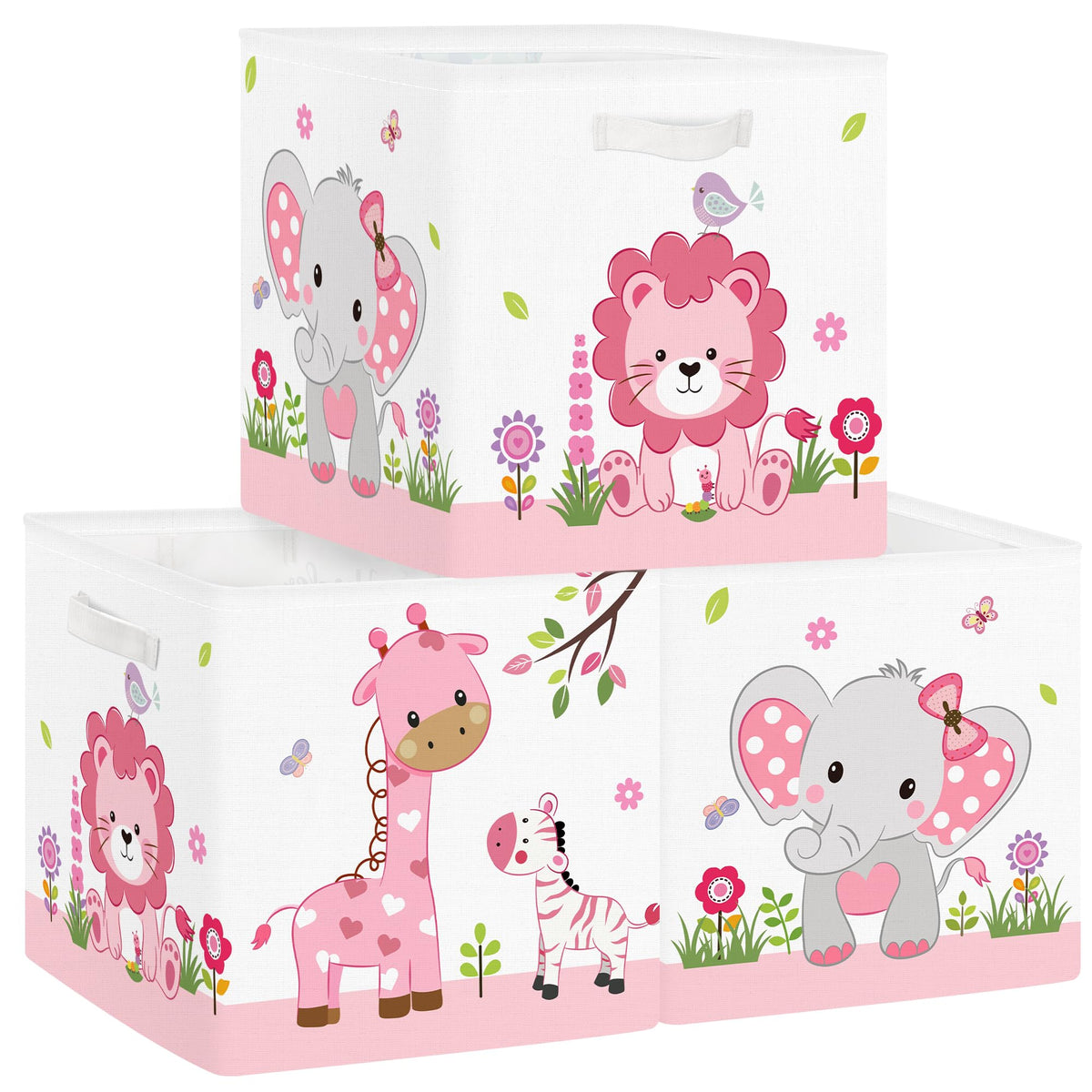 Clastyle 11.8 Animal Storage Basket Set of 3 for Kid Toy Clothes Bin