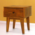 Acacia Sofia Nightstand with Drawer, Bedside Table, Solid Wood Bedside End Table with Drawer and Storage Space for Bedroom, Cara