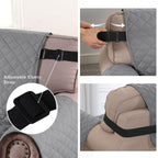 H.Versailtex Reversible Chair Couch Covers For 1 Cushion Couch Sofa Water Resistant Chair Slipcover Quilted Chair Cover Super Anti-Slip Furniture Protectors For Dogs(Armchair, Light Grey/Beige)
