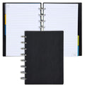 Talia Discbound Notebooks, Planner, Customizable, (Yblack W/Silver Discs, Junior (5.5In X 8.5In))